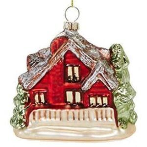 Bloomingdale's Winter Farmhouse Glass Ornament